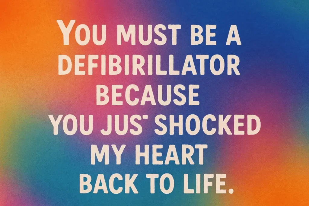 Nurse pick up lines romantic quote on multicolored background.
