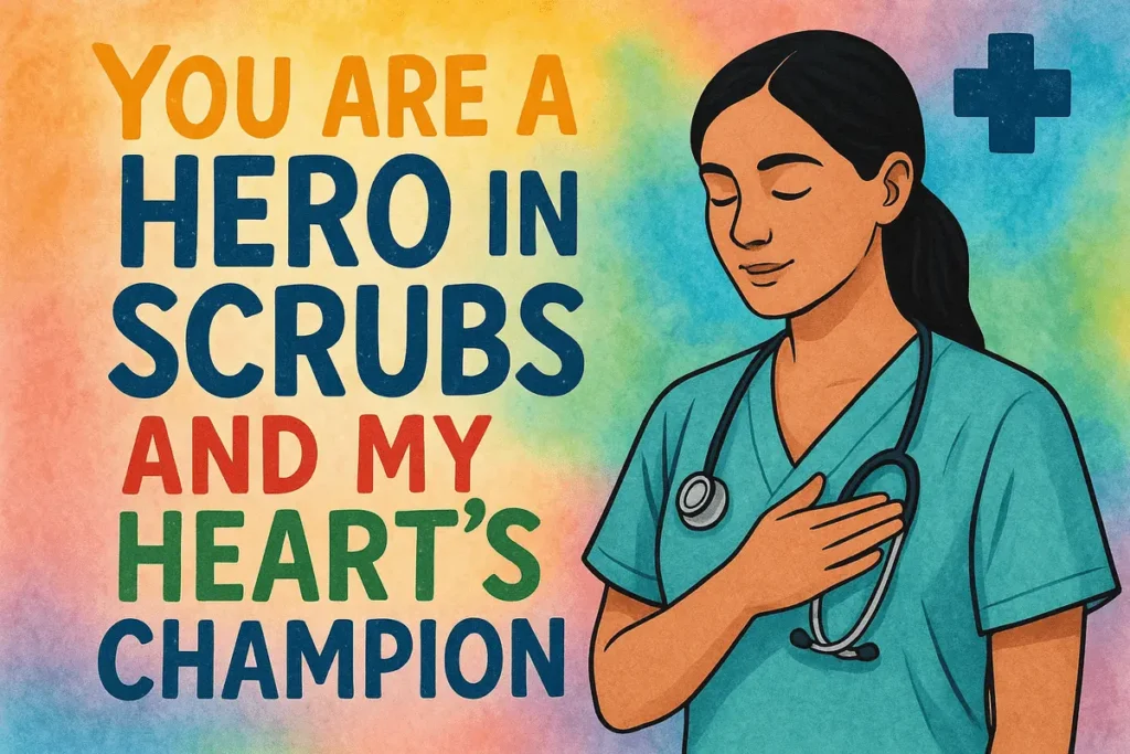 Nurse pick up lines colorful hero message