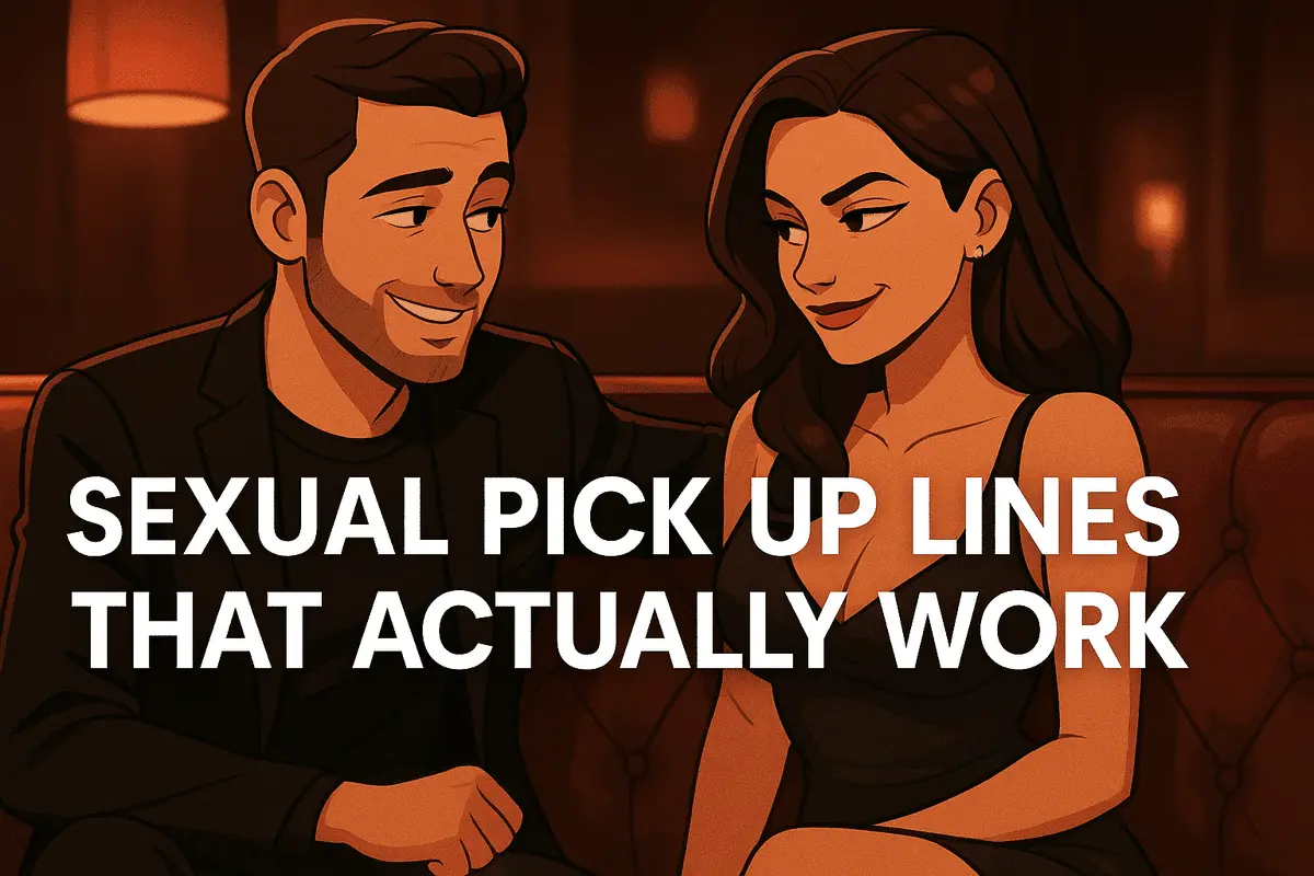 Stylish couple sharing a seductive moment using sexual pick up lines