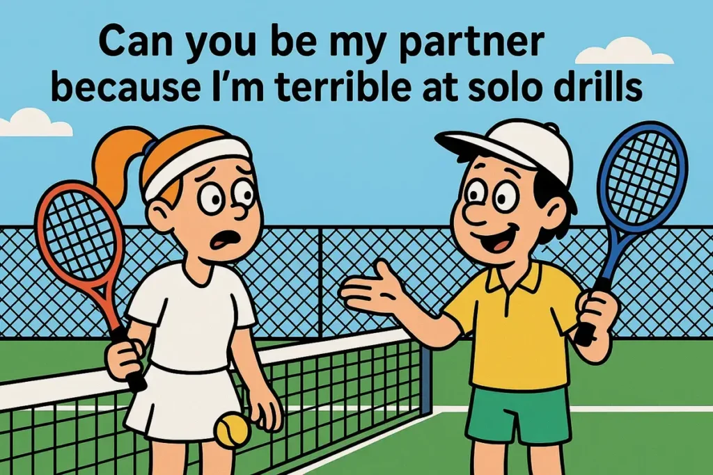 cartoon tennis pick up lines partner joke