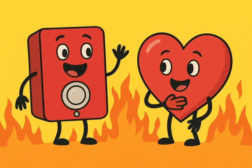 Fire alarm making a heart race