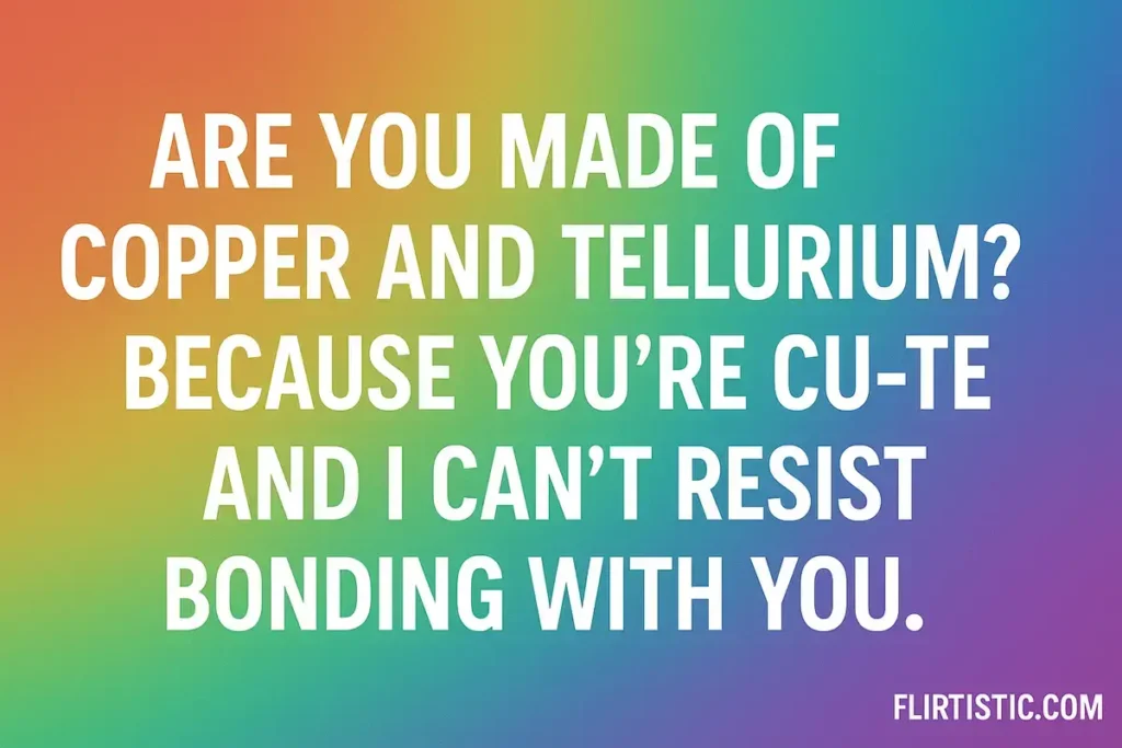 chemistry themed text image with funny science pick up lines