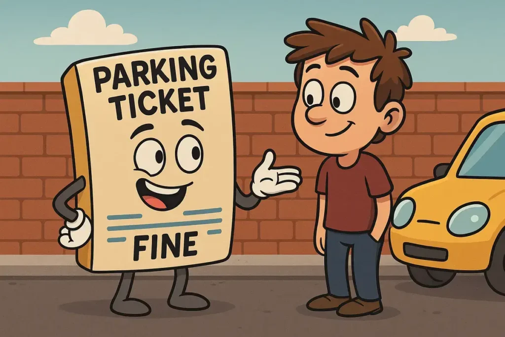 Parking ticket character with man in worst pick up lines scene