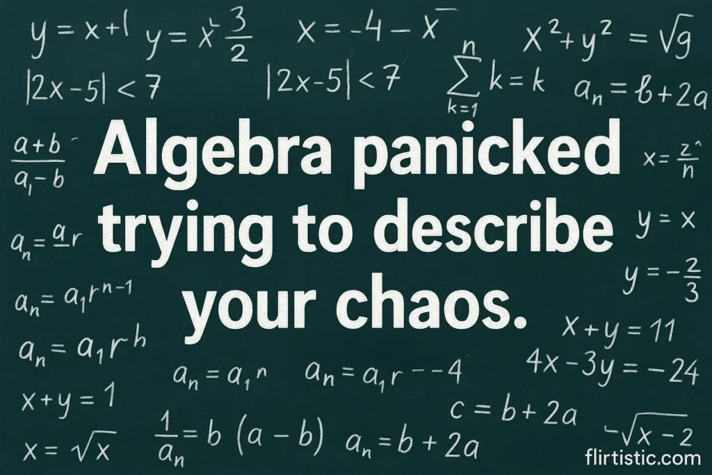 Algebra panicked trying to describe your chaos.