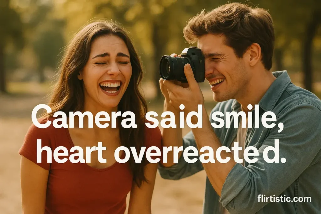 Camera said smile, heart overreacted.