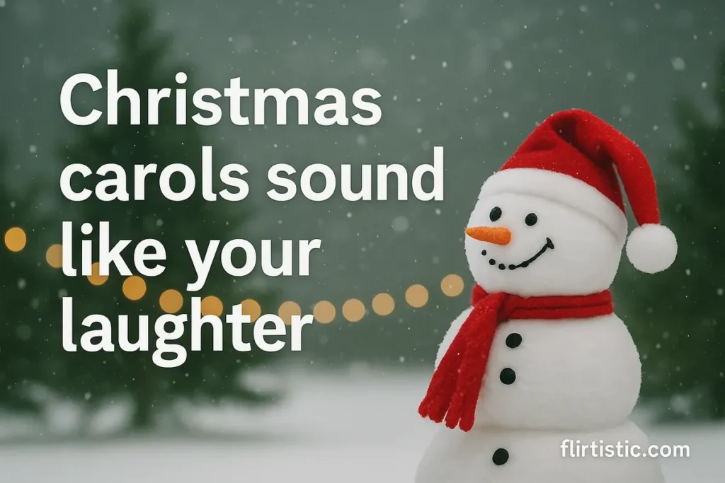 Christmas carols sound like your laughter.