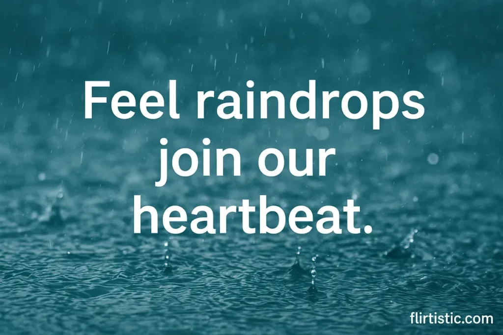 Feel raindrops join our heartbeat.