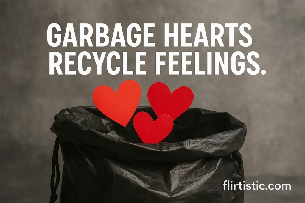Garbage hearts recycle feelings.