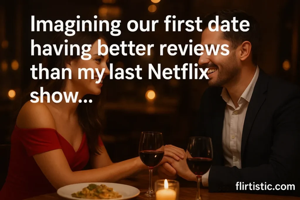 Imagining our first date having better reviews than my last Netflix show.
