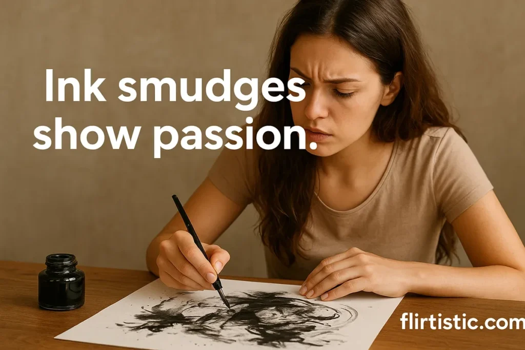 Ink smudges show passion.
