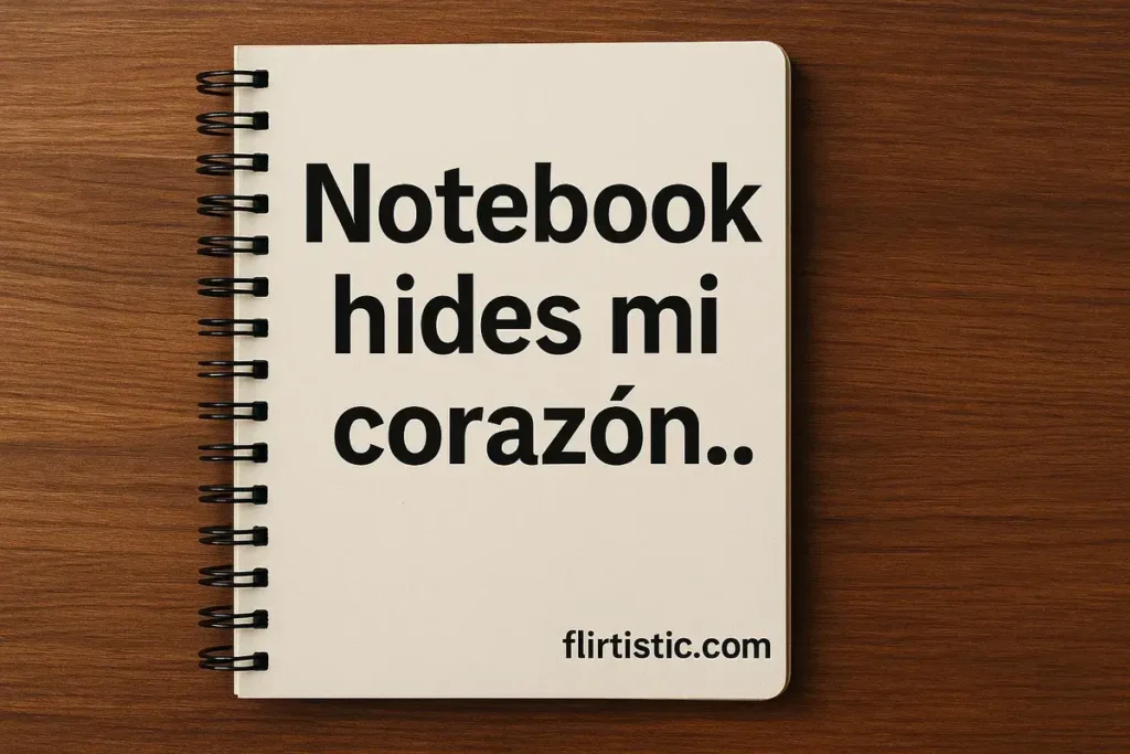 Notebook hides mi corazón.