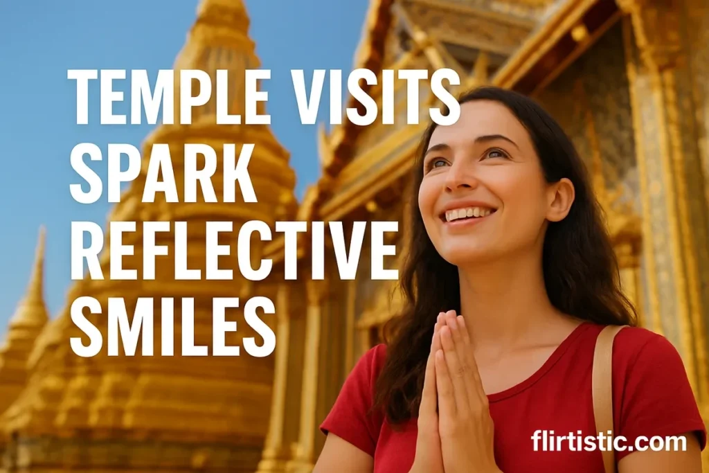 Temple visits spark reflective smiles.