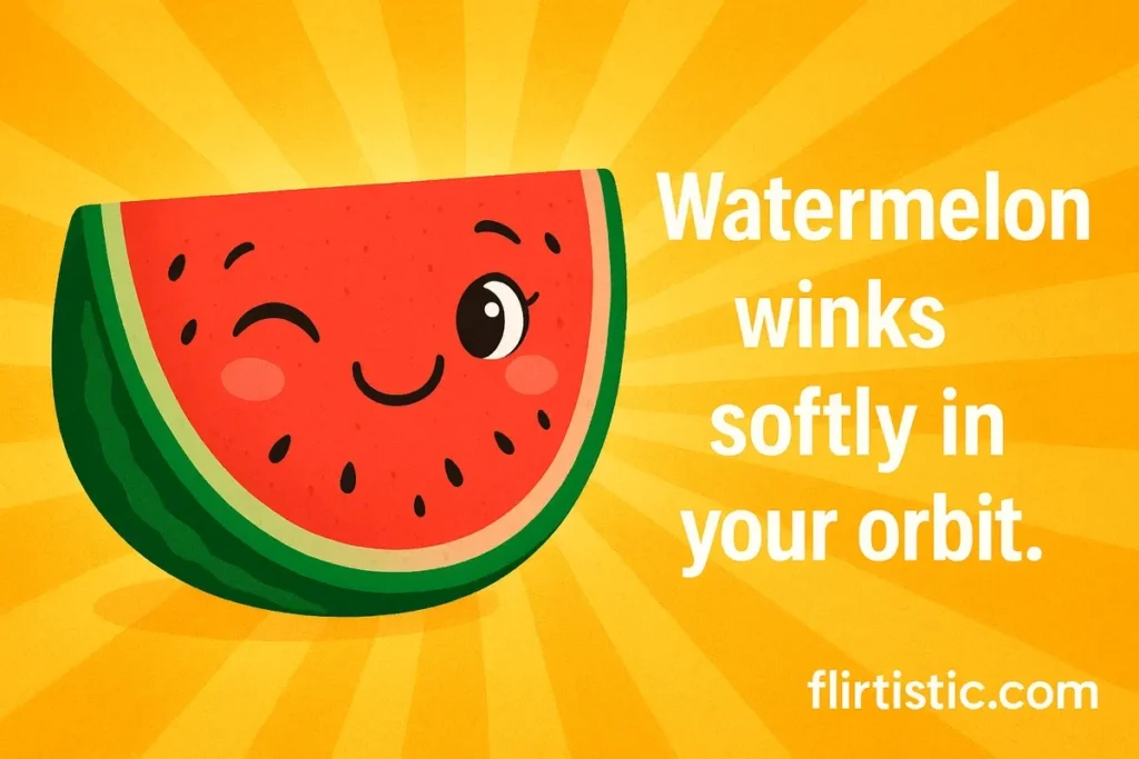 Watermelon winks softly in your orbit.