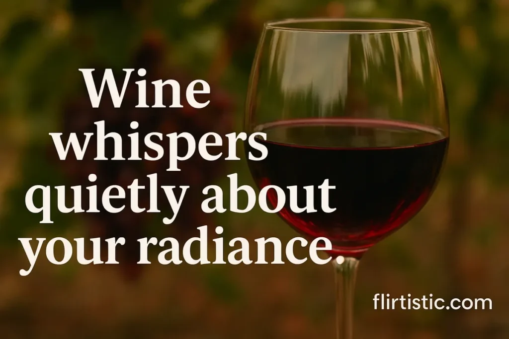 Wine whispers quietly about your radiance.