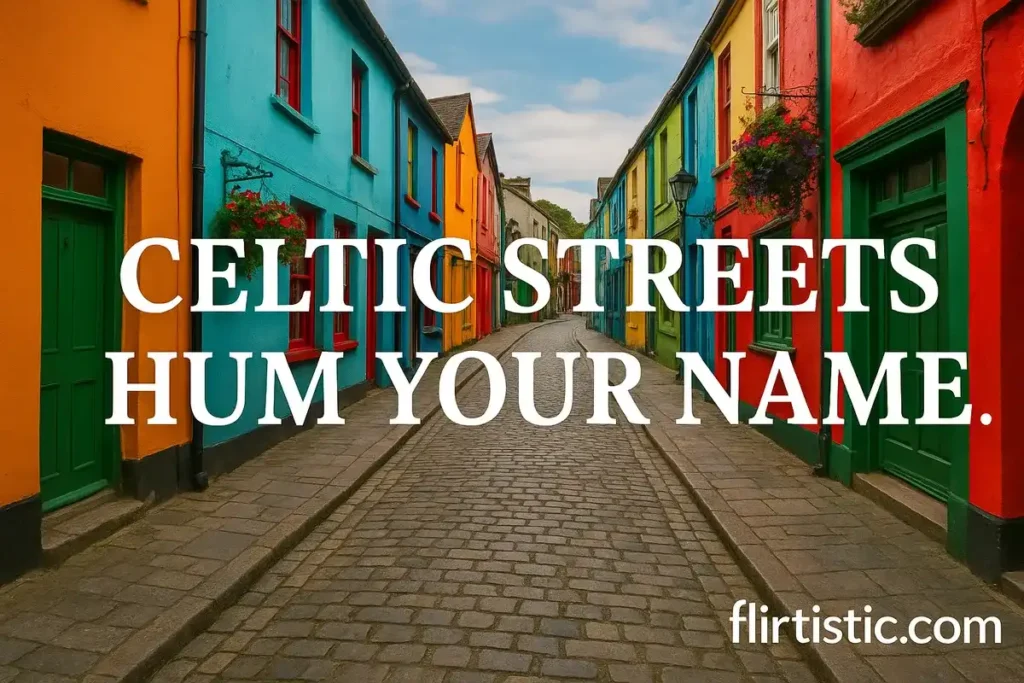 Celtic streets hum your name.